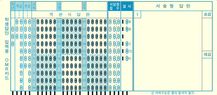 OMR카드, 공용 30문항